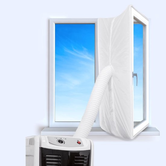 Fensterdichtungsstreifen Für Tragbare Klimaanlagen, Wind- Und Wasserdichtes Gewebe, Neigbares Und Drehbares Abluftsystem, Einfache Montage, 560 Cm, Weiß