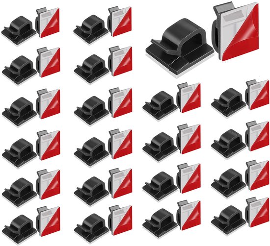 60 Kabelclips Für Den Außenbereich, Mini-klebehaken Für Die Kabelorganisation Im Auto, Büro Oder Zuhause, Schwarz
