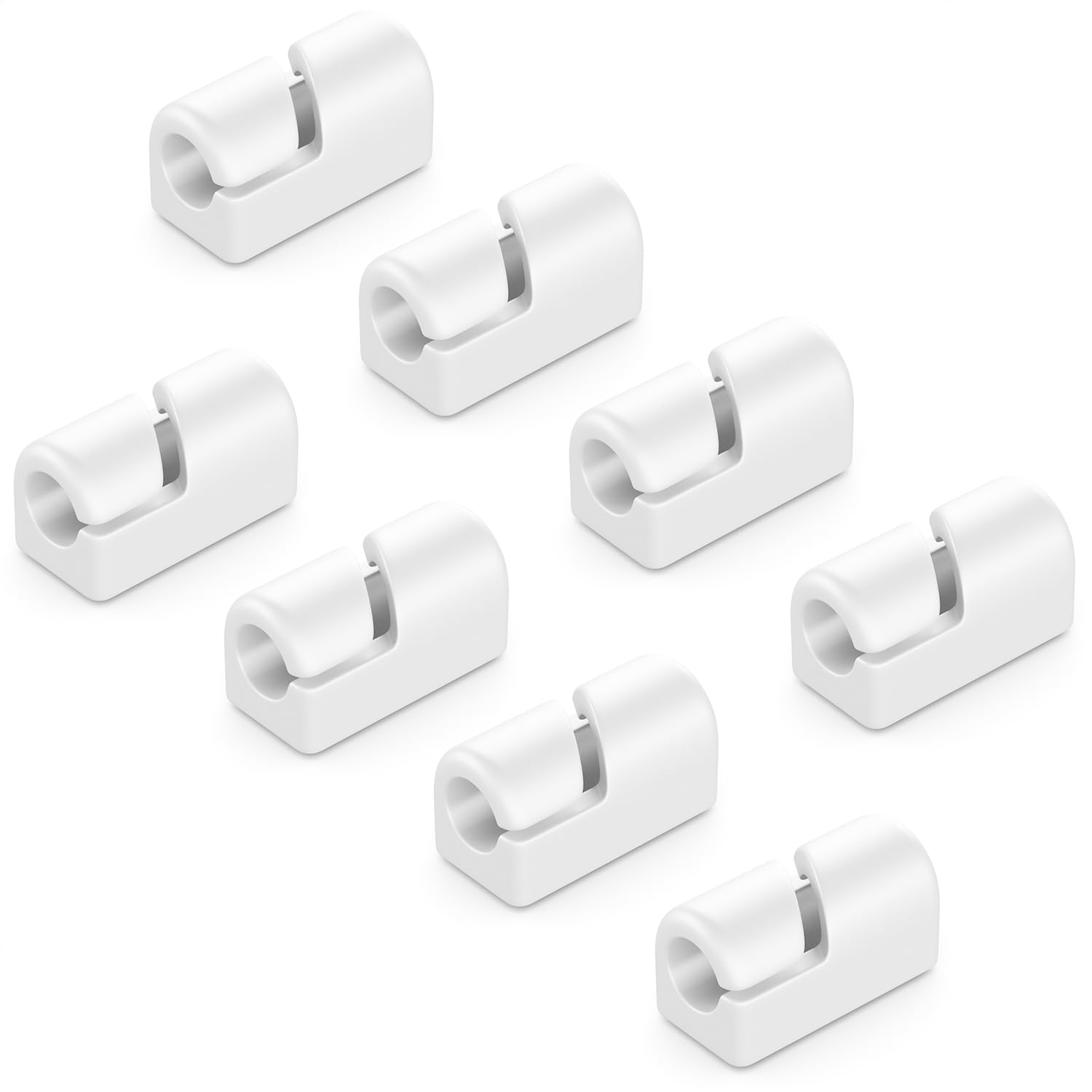 8er-pack Selbstklebende Kabelklemmen, Kabelmanagement, Kabelorganisator, Weiß