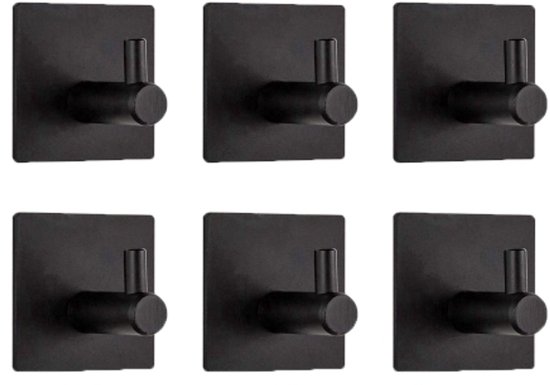 Handtuchhaken-set, 6-teilig – Nagelfreie, Spurlose Metall-handtuchhaken Für Bad Und Küche – Selbstklebende Haken Aus Edelstahl, Die Ohne Bohren An Wand, Mänteln Und Hüten Befestigt Werden Können