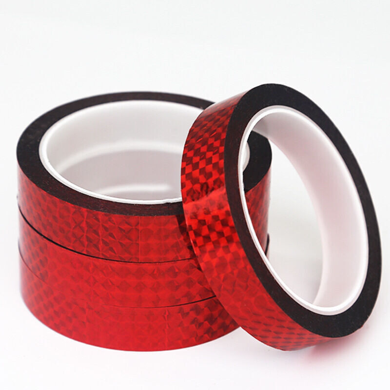 Vier Rollen Selbstklebendes Reflektierendes Rollband, Wasserfest, Für Helme, Sicherheitsmarkierungen, 10 Mm Breit, 50 M Lang, Rot