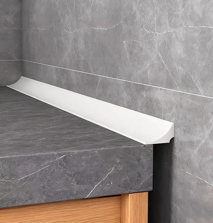 Dichtungsleiste Für Waschbecken Und Dusche – Wasserdichte Silikon-isolierleiste Fürs Badezimmer – Faltbarer Spritzschutz – Weiß – 1 M