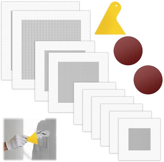 Selbstklebende Wandreparatur, 10 Stück, Mit Spachtel Und Schleifpapier, Wandreparaturset, Flicken Für Die Schnelle Ausbesserung Von Wänden Und Decken, 2/4/6 Zoll, Weiß