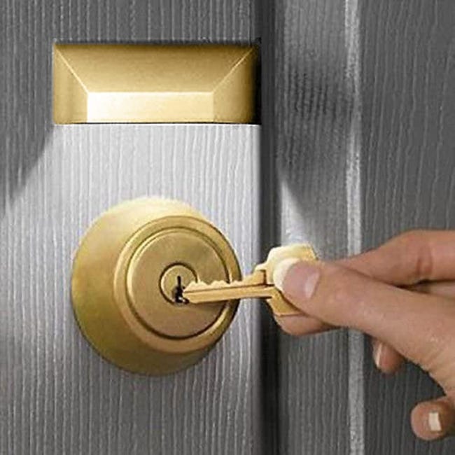 Automatische Infrarot-schlüssellochleuchte Mit 1 Led – Selbstklebend, Für Jeden Einsatzort Geeignet – Batteriebetrieben – Goldfarben