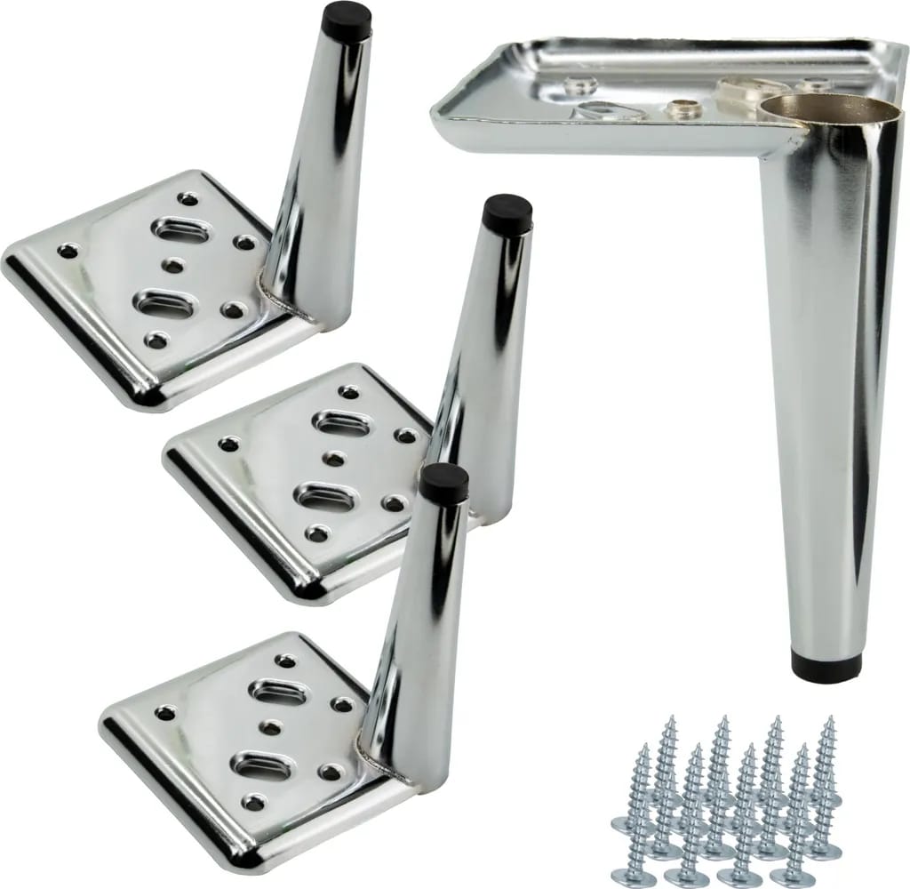 Möbelbein-set (4 Stück) - 13 Cm Hoch, Geeignet Für Sofas Und Kommoden, Metallkonstruktion, Kratzfeste Unterseite.
