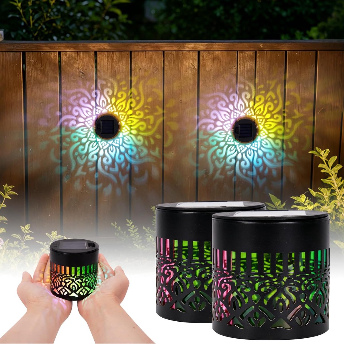 2 Stück – 8,5 X 8,5 X 8,5 Cm – Wasserdicht – Solar-wandleuchte – Stimmungsbeleuchtung Für Zaun Und Wand – Solar-wandleuchte Für Den Außenbereich – Solar-gartenbeleuchtung