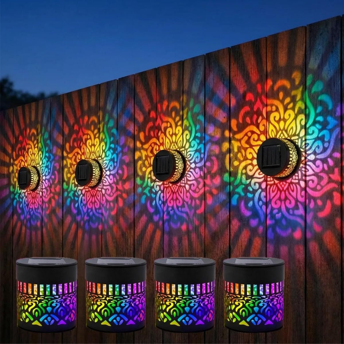4 Stück – 8,5 X 8,5 X 8,5 Cm – Wasserdicht – Solar-wandleuchte – Stimmungsbeleuchtung Für Zaun Und Wand – Solar-wandleuchte Für Den Außenbereich – Solar-gartenbeleuchtung