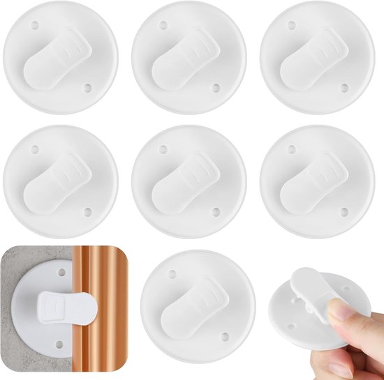 8er-pack Spritzschutzclips, Weiße Duschvorhangclips, Selbstklebende Duschvorhanghalterungen, Winddichte Clips, Wohnmobil-badezimmerzubehör, Heimwerkerbedarf