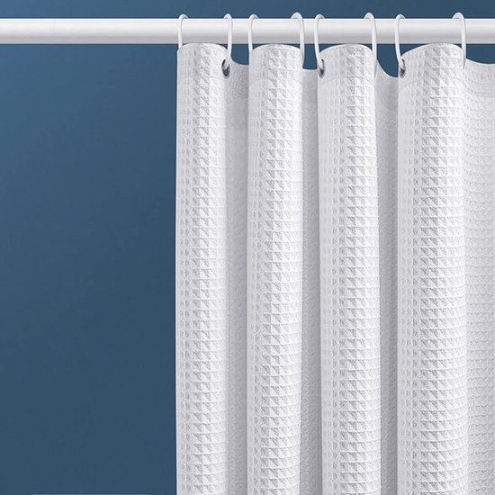 Verstärkter, Einfarbiger Duschvorhang – Wasserdichtes Material – 120 X 180 Cm – Keine Bohrung Erforderlich – Für Badezimmer – Weiß