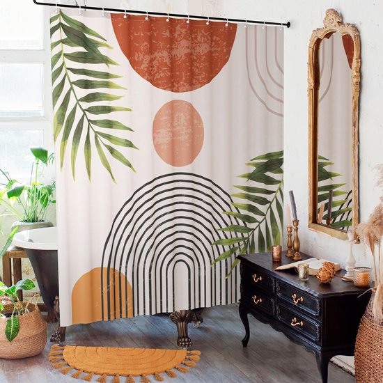 72x72 Zoll Duschvorhang Aus Stoff Im Mid-century Modern Bohemian-stil, 72x72 Zoll