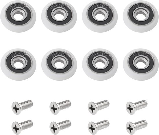 Duschkabinentürrollen Mit M5-schrauben, Weiße Gebogene Türschiene Mit Exzenterrolle, Ersatz Für Glasschiebetüren (23 Mm, Duschräume/badezimmer).