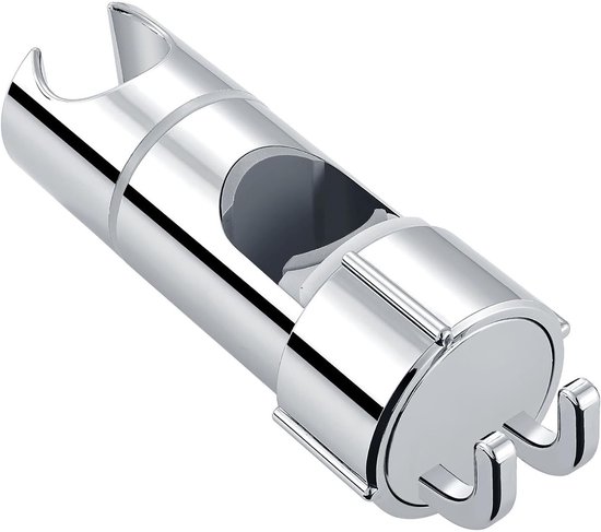 Verstellbarer Duschstangengleiter Mit 2 Haken, Universelle Abs-halterung, Silber