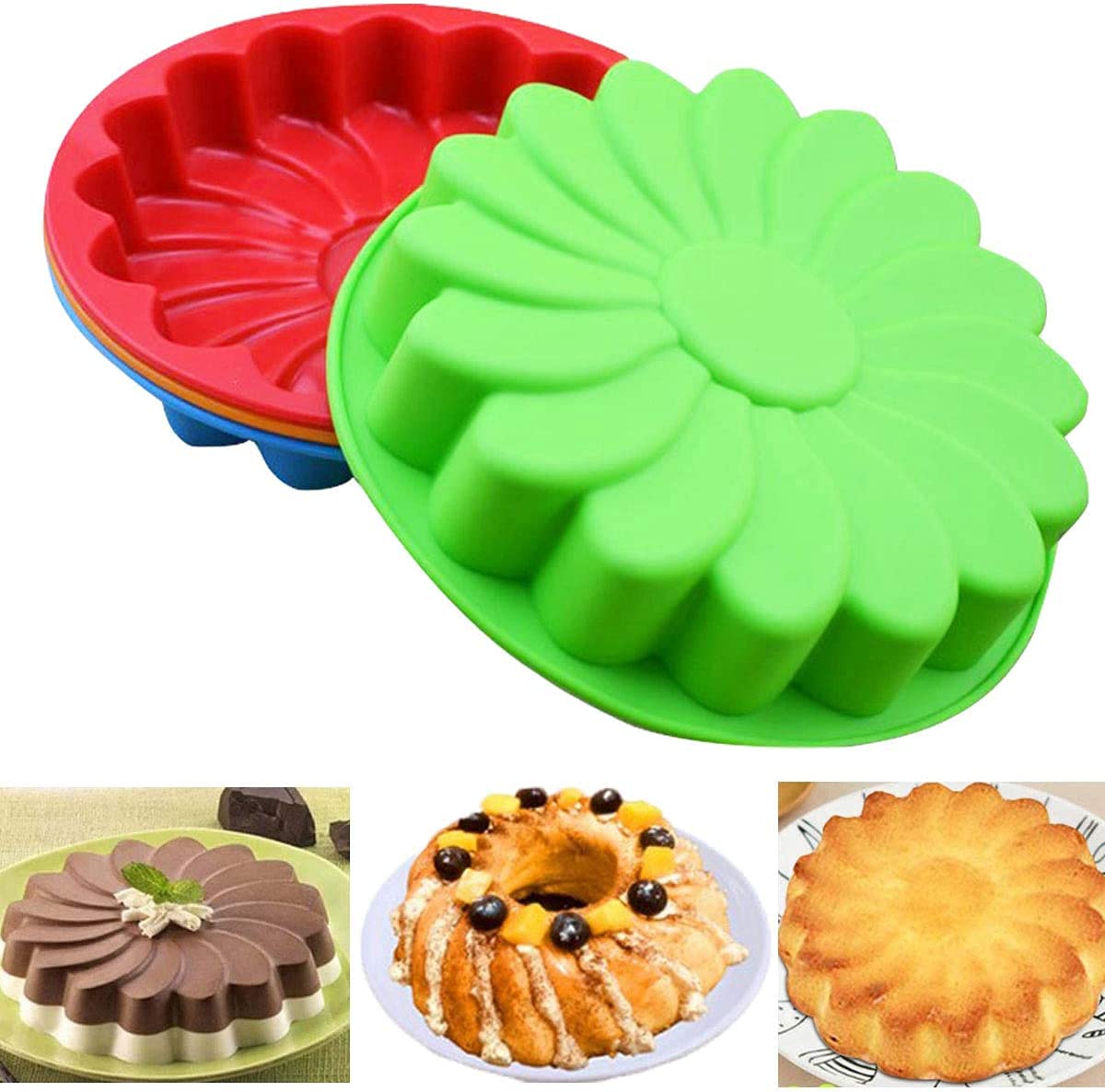 3-teiliges Silikon-blumenkuchen-set, Runde Backformen Für Gugelhupf Und Partys