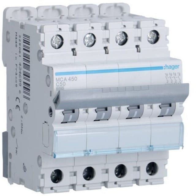 MCA450 Leistungsschalter m Kurve-C 6kA 4P 50A - Hager