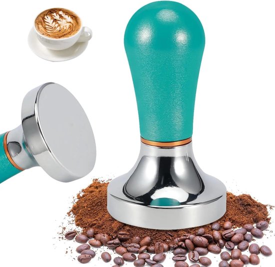 Kaffeetamper 57 Mm, Basis Aus Aluminiumlegierung, Kaffeestempel, Espressostempel, Kaffeetamper, Siebhalter, Zubehör (hellblau)