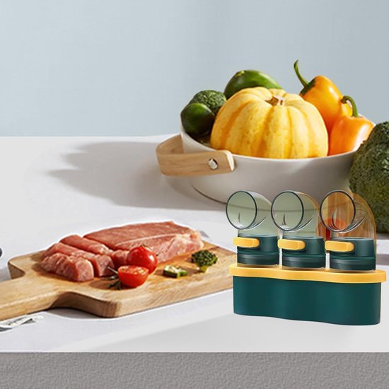 3-teiliges Edelstahl-streuer- Und Gewürzdosen-set Mit Halter Für Salz, Pfeffer Und Kreuzkümmel