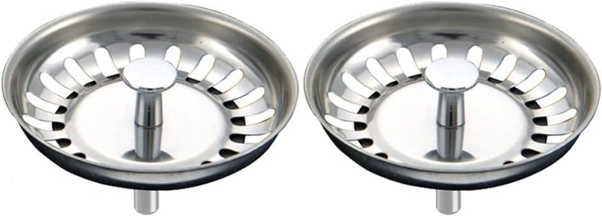 Abflussstopfen, 2-teilig, Edelstahl-spülbecken-sieb, Universal-abflussstopfen, Spülbecken-sieb, Spülbecken-sieb-entstopfer