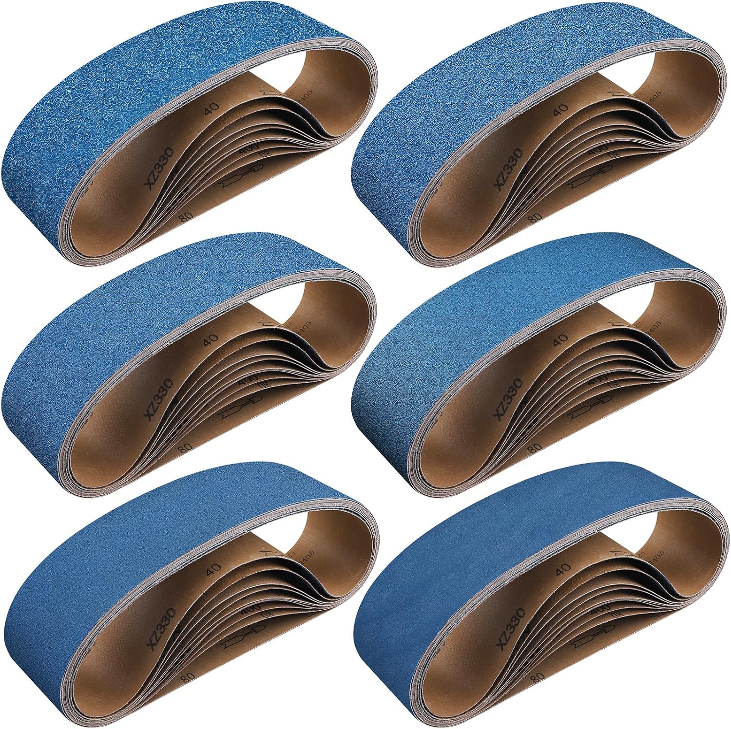 6er-packung - Hochleistungs-schleifbänder - Geeignet Für Bandschleifer, Zum Entfernen Von Rost Und Farbe, Zum Schleifen Und Veredeln Von Holz Und Metall.