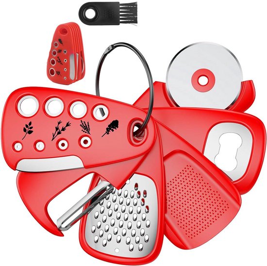 Einzigartiges 6-in-1-küchenhelfer-set, Platzsparend, Kompakt, Tragbar, Bpa-frei, Käsereibe, Flaschenöffner, Kräuterschäler, Zum Kochen