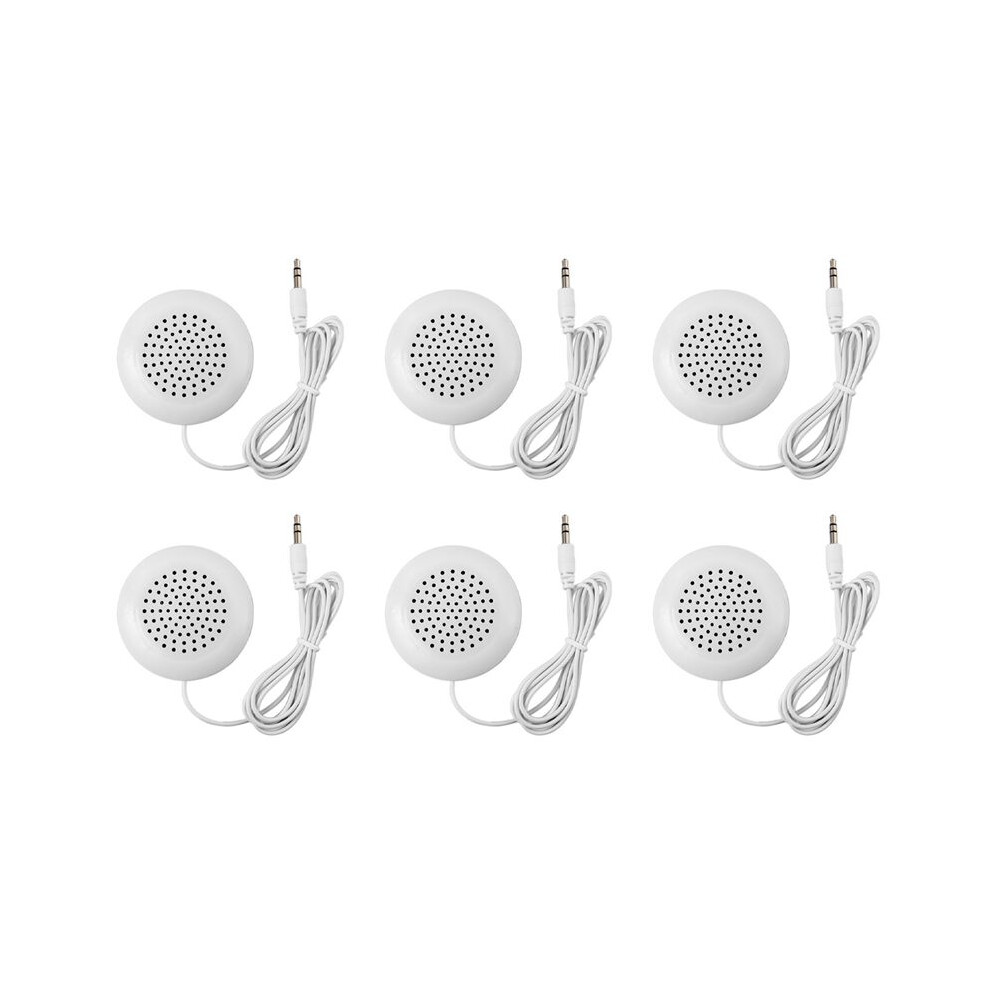 Sechs Weiße, Kissenförmige 3,5-mm-lautsprecher, Geeignet Für Cd-, Radio- Und Mp3-player.