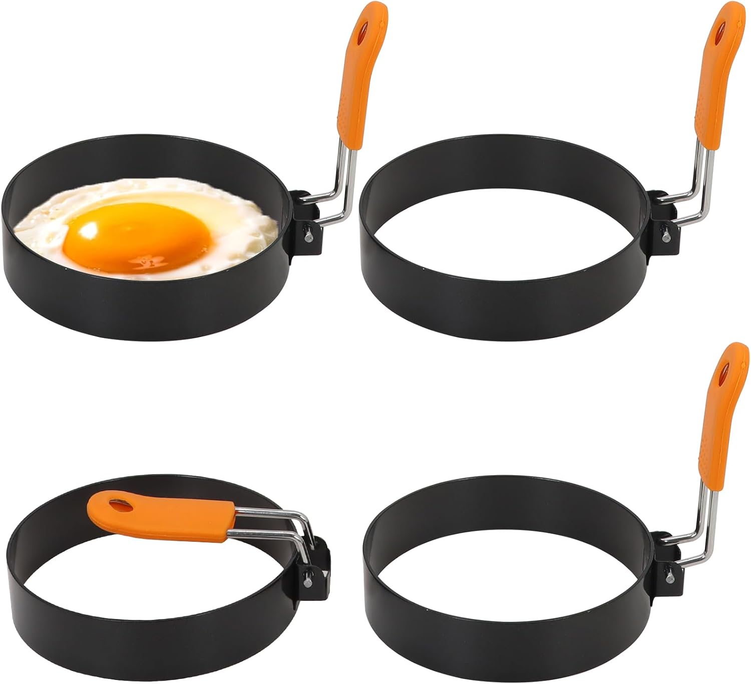 4-teiliges Set Aus Eierring Und Pfannkuchenform Aus Edelstahl
