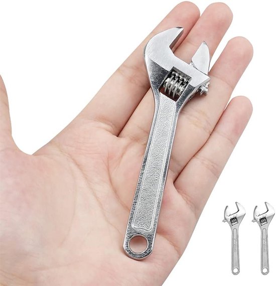 Mini-verstellschlüssel, 150 Mm Lang, Silberfarbener Stahl, Geeignet Für Industrielle Und Kfz-reparaturen.