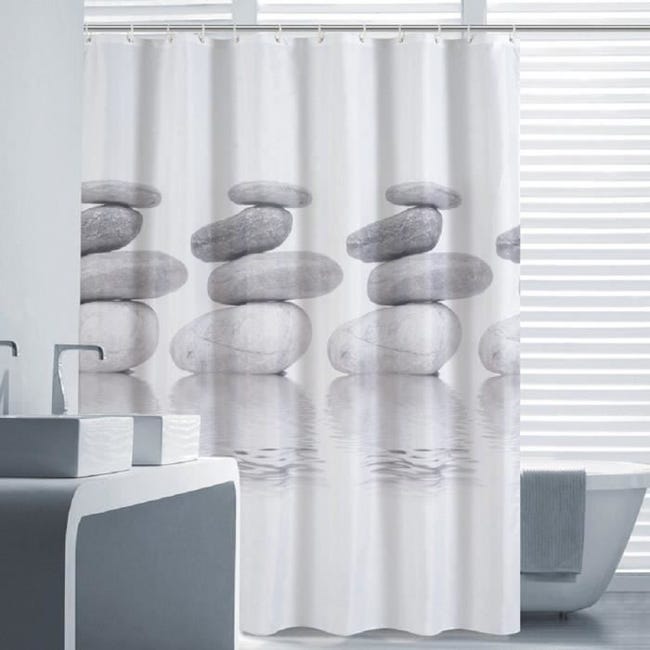 Duschvorhang – Kieselsteinmuster – Wasserdicht – 180 X 180 Cm