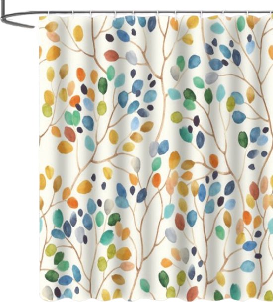 180x180cm Wasserdichter Duschvorhang Aus Polyester Mit Ringen
