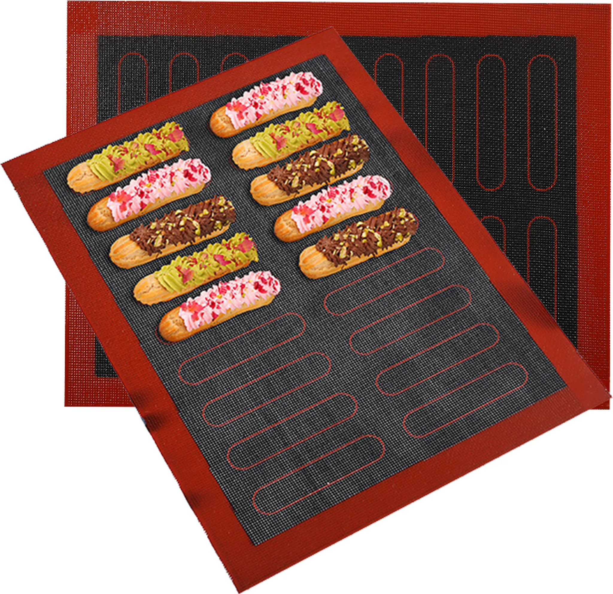 Zwei Silikon-backmatten Pro Packung, Ausreichend Für 18 Windbeutel, Pizzen, Gebäck Usw., Antihaft-backmatten Für Brotbackautomaten, Küchenutensilienmatten.