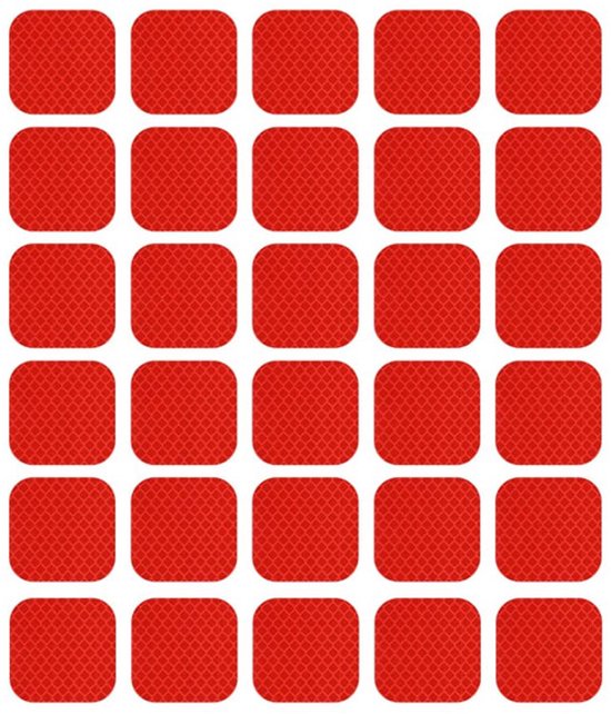 30er-packung 5x5 Cm Rote Reflektierende Pvc-sicherheitsaufkleber Und -klebeband Für Fahrräder Und Helme