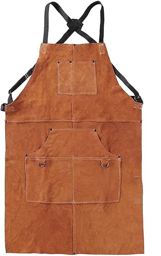 Unisex-grill- Und Küchenschürze Aus Wildleder, Verstellbar, 98 X 62 Cm, Braun, Auch Für Schreiner Geeignet