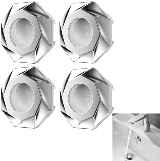 4 Stück, Überlaufstopfen, Waschbecken-überlaufring, Dekorativer Überlaufstopfen Für Waschbecken, Silber, Für Überlaufabläufe Mit Einem Durchmesser Von 22–24 Mm