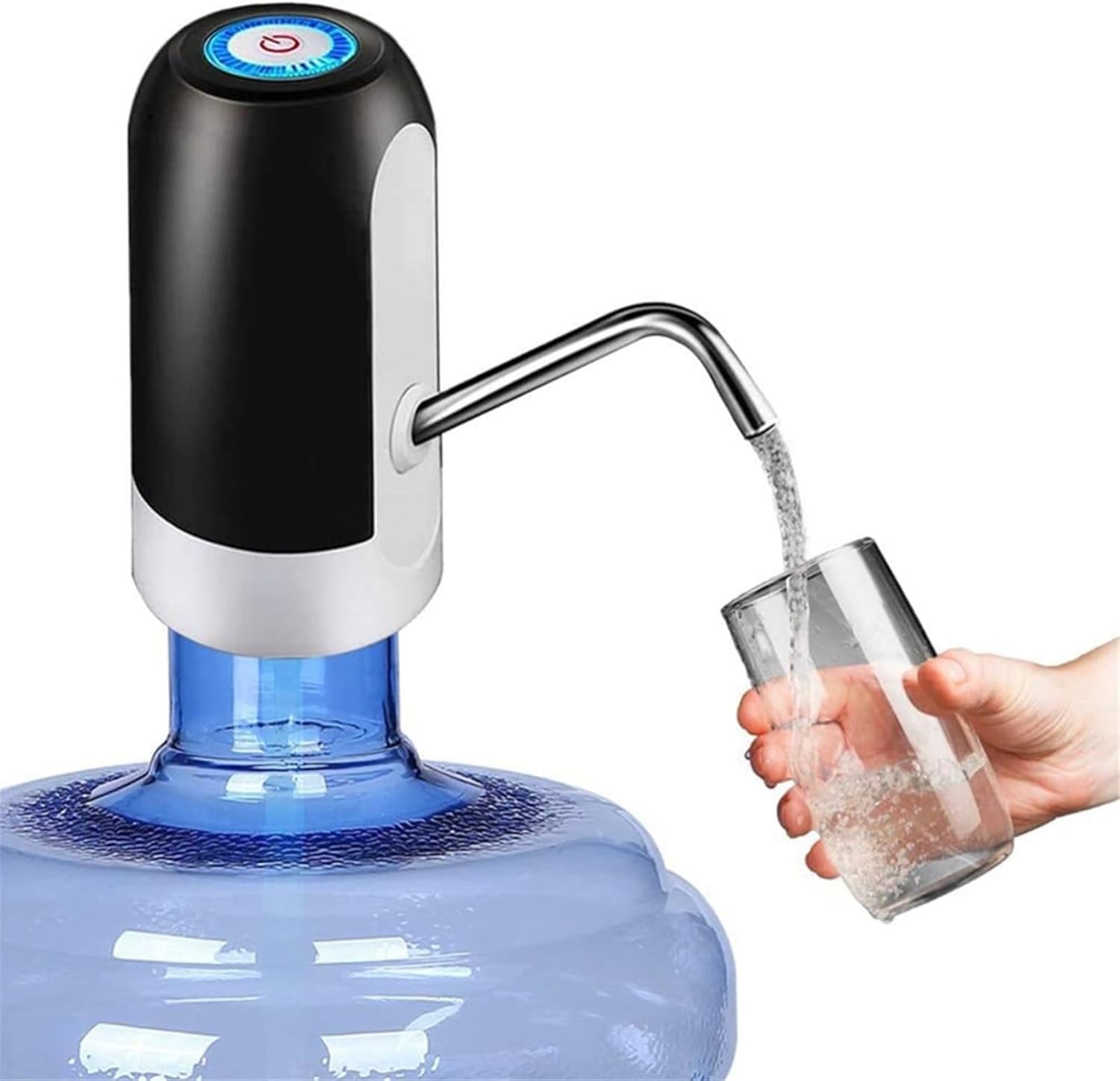 Tragbarer, Per Usb Wiederaufladbarer Elektrischer Wasserflaschenpumpenspender (schwarz).
