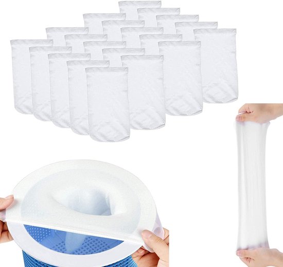 20 Wiederverwendbare, Ultrafeine Poolskimmerfilter Aus Weiß Für Tierhaare, Blätter, Schmutz, Schwimmbäder, Whirlpools Und Spas.