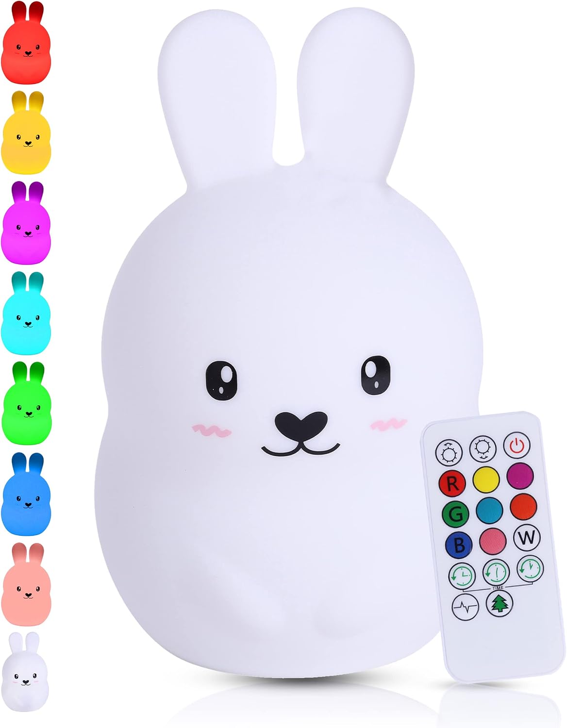 Großes Hasen-nachtlicht – Mit Tippfunktion Und Fernbedienung – Wiederaufladbares Led-nachtlicht – Geschenk Zur Babyparty – Spielzeug – Kinderzimmerlampe