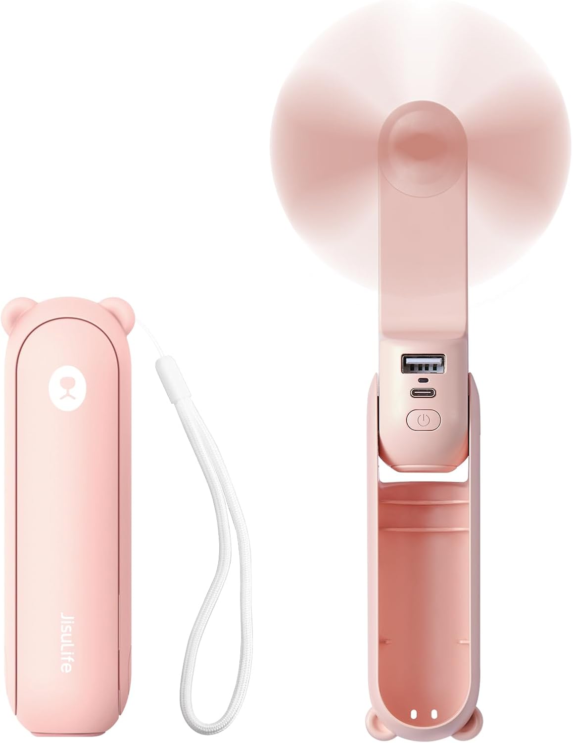 Handlicher Mini-ventilator, 3-in-1-gerät: Usb-ventilator Mit Powerbank, Taschenlampe Und Praktischem Taschenformat – Ideal Für Reisen, Sommer, Konzerte Und Zum Wimpernstyling. Ein Tolles Geschenk Für