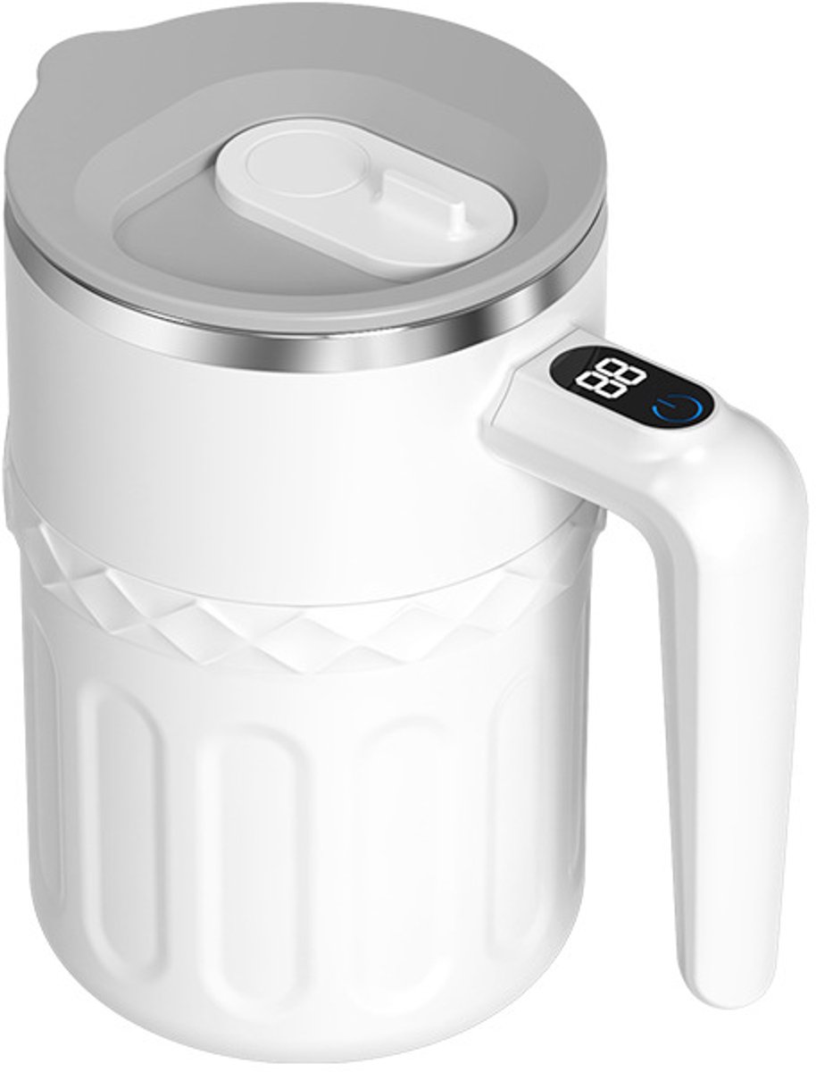 380 Ml Smart Auto Magnetic Stirring Mug Mit Temperaturanzeige (weiß), Tragbarer Mixer Für Kaffee.