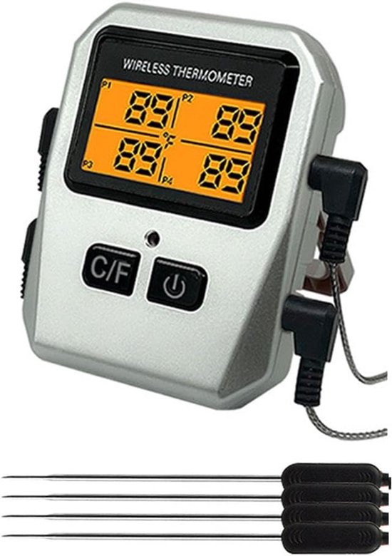 Küchenzubehör – Intelligentes Bluetooth-fleischthermometer – 4 Sonden – Genauigkeit ± 0,5 °c – Reichweite Bis Zu 100 M – Usda-voreinstellungen