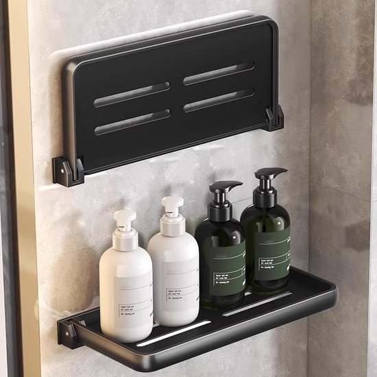 Wandmontiertes, Klappbares Duschregal-set, Platzsparende Aufbewahrungsmöglichkeit Für Badezimmer Und Hotelzimmer
