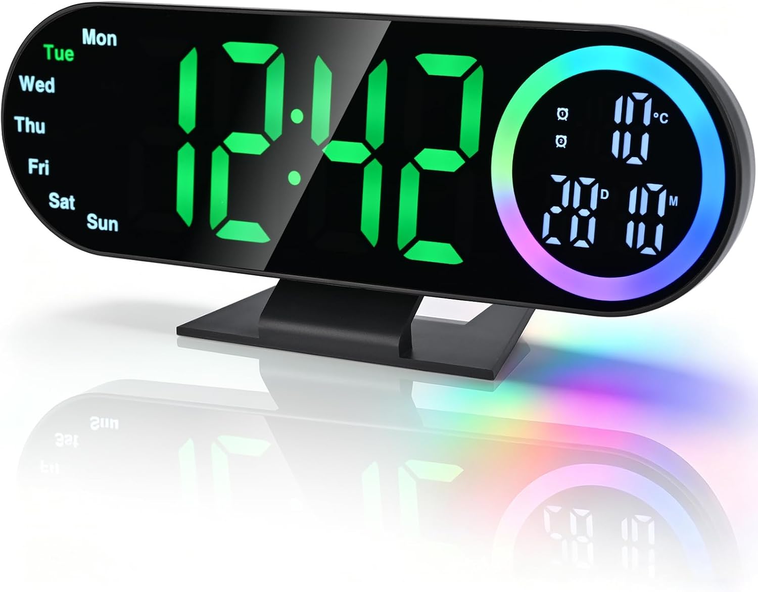 Geeignet Für Erwachsene, Kinder Und Senioren Sowie Für Teenager (gemüse), 2 Alarmspiegel Und 3 Helligkeitsstufen. Großes Led-display Für Neben Dem Bett.