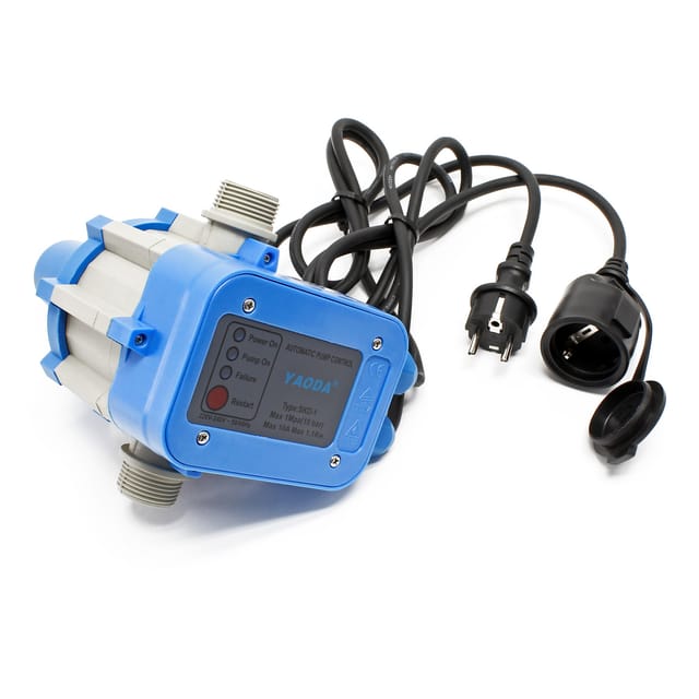 Druckschalter mit Kabel SKD-1 230V bis 10 bar, Druckwächter mit Trockenlaufschutz für Hauswasserwerke und Pumpen, zuverlässige Pumpensteuerung