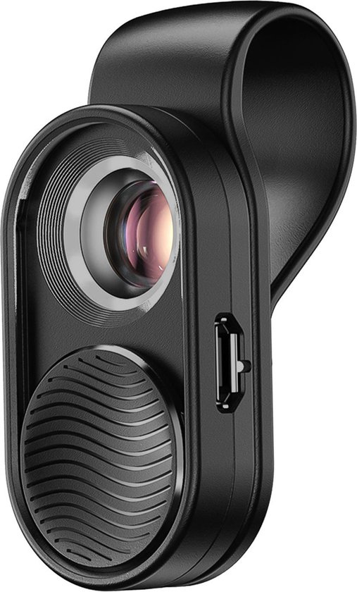 Avizar Smartphone-mikroskop Mit 100-fachem Zoom, Led-ring, Objektträgerabdeckung Und 30-mah-akku, Schwarz
