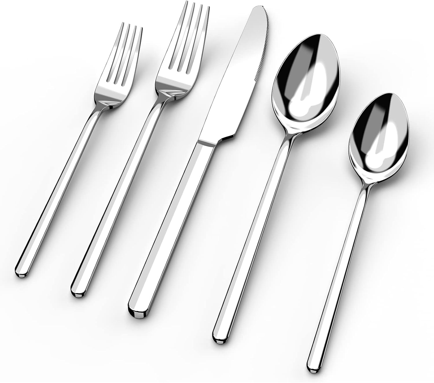5-teiliges Edelstahl-besteckset, 1 Service-besteckset Aus Hochglanzpoliertem Besteck Für Zuhause Und Restaurant