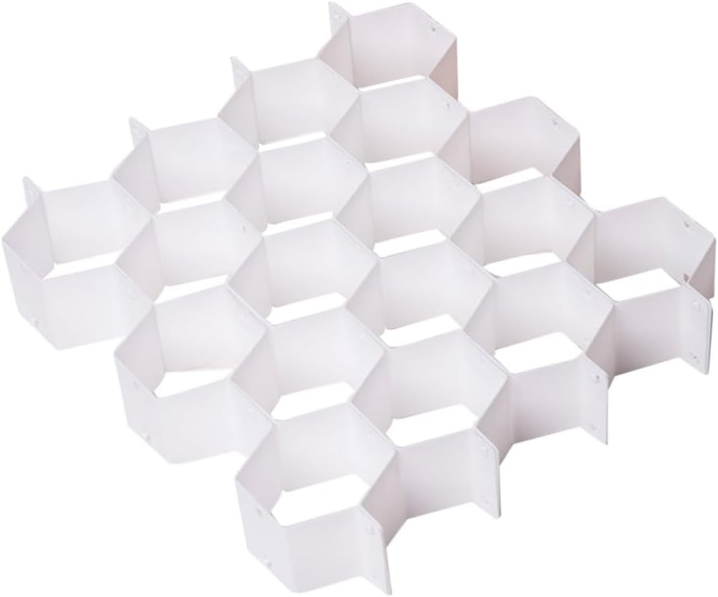 8-teiliger Diy-schubladeneinteiler Aus Kunststoffgitter In Wabenform, Weiß, Vertieftes Design, Geeignet Für Socken, Krawatten, Unterwäsche, Kosmetikartikel.