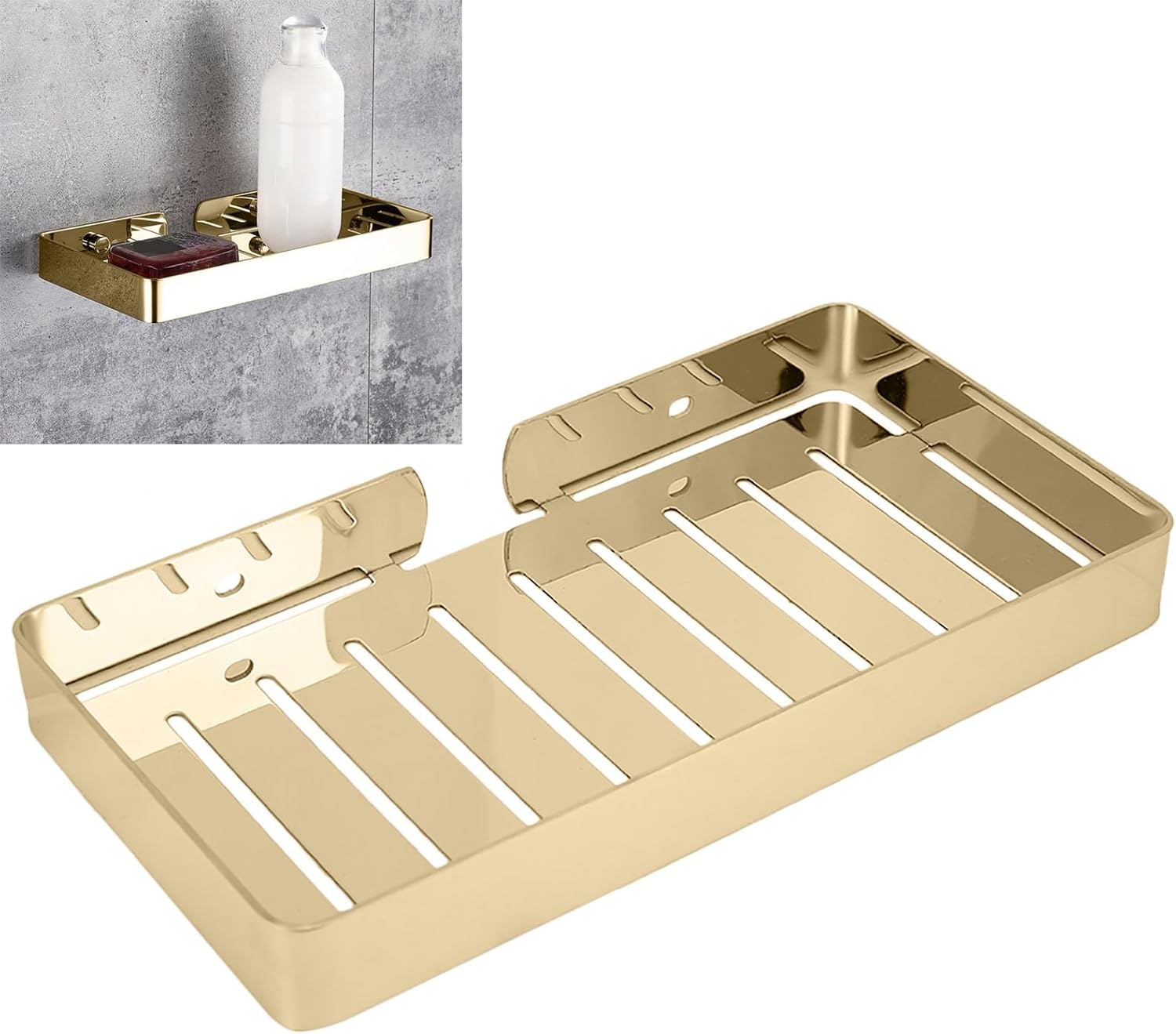 Seifenschale Fürs Badezimmer, Seifenhalter Für Die Dusche, Shampoo-halter Für Die Dusche, Seifenhalter Aus Edelstahl Für Bad Und Küche (gold).
