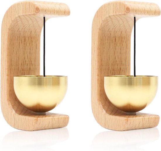 Magnetische Türklingel, Windspiel Aus Holz, Kabellose Klebe-türklingel Mit Sanftem Klingelton, Für Zuhause, Büro Und Geschäft, 2er-pack