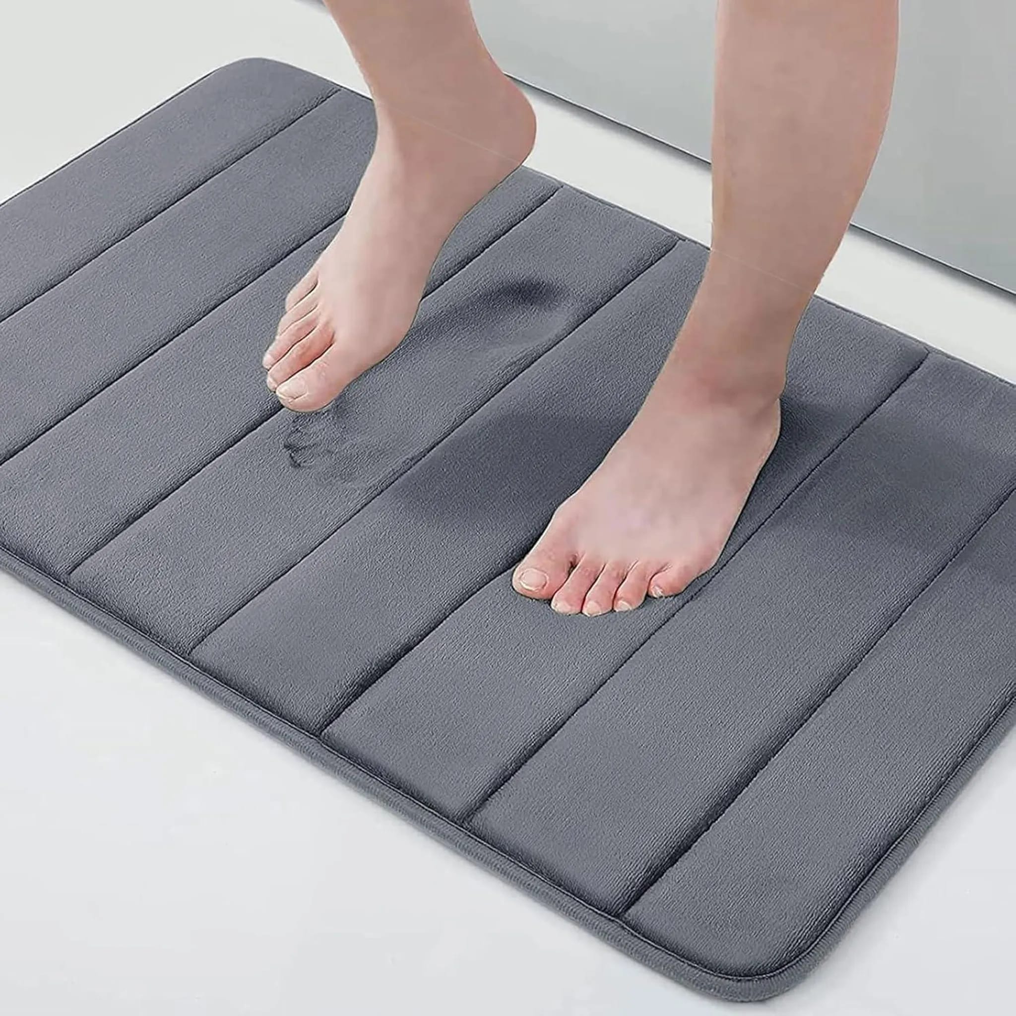 Badematte Aus Memory-schaum, Hoch Saugfähig, Rutschfest, Waschbar – 40 X 60 Cm – Dunkelgrau
