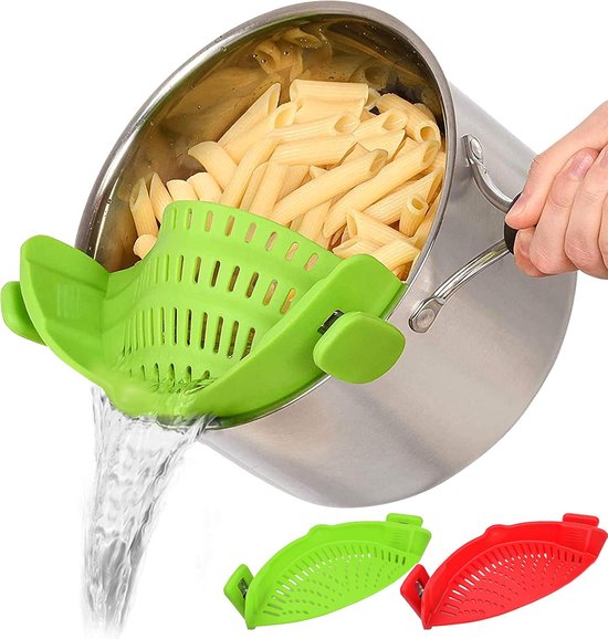2er-pack Silikon-lebensmittelsiebe Zum Aufclipsen, Hitzebeständiges, Freihändiges Abtropfsieb & Reissieb, Universell Passend Für Alle Töpfe & Schüsseln