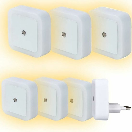 [6er-set] Kindernachtlampe Mit Stoppkontakt – Stoppkontakt-led-leuchte, Schlanke Lampe, Kann In Den Stoppkontakt Gesteckt Werden, Programmiertes Licht