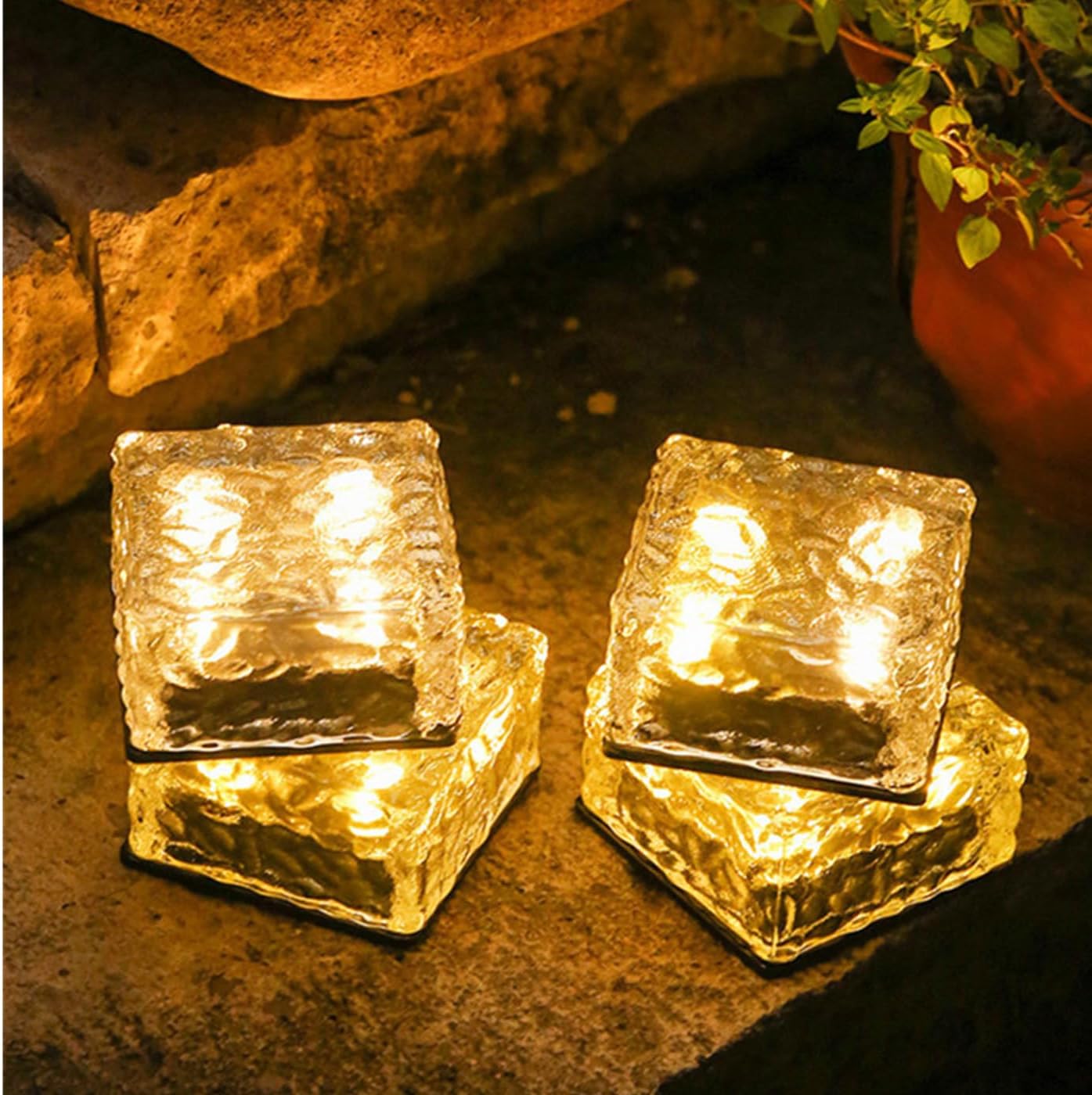 Vierstein-leuchten, Solarbetriebene Led-leuchten, Bodenleuchten Für Wege, Terrassen-/hof-/gartenleuchten, Dekorative Leuchten.